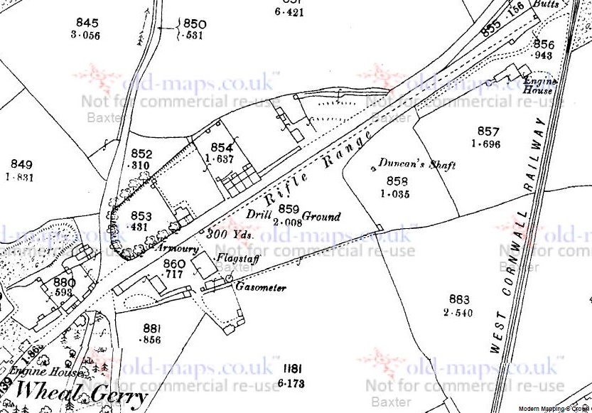 Camborne - Volunteer Barracks : Map credit Old-Maps.co.uk historic maps